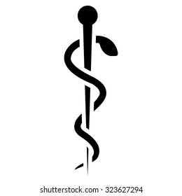 Medical Needle vector icon. Style is flat symbol, black color, rounded angles, white background.