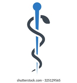 Medical Needle vector icon. Style is bicolor flat symbol, smooth blue colors, rounded angles, white background.