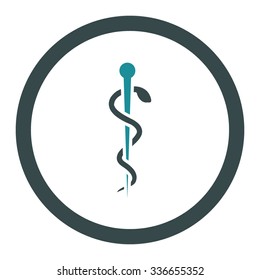 Medical Needle vector icon. Style is bicolor flat rounded symbol, soft blue colors, rounded angles, white background.