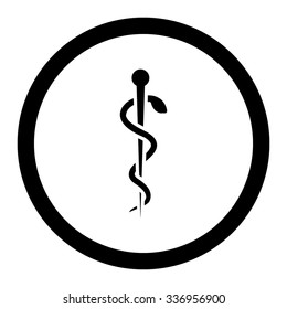 Medical Needle vector icon. Style is flat rounded symbol, black color, rounded angles, white background.