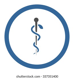 Medical Needle vector icon. Style is bicolor flat rounded symbol, cobalt and gray colors, rounded angles, white background.