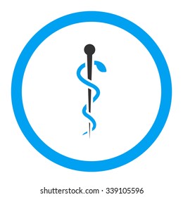 Medical Needle vector icon. Style is bicolor flat rounded symbol, blue and gray colors, rounded angles, white background.