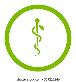 Medical Needle vector icon. Style is flat rounded symbol, eco green color, rounded angles, white background.
