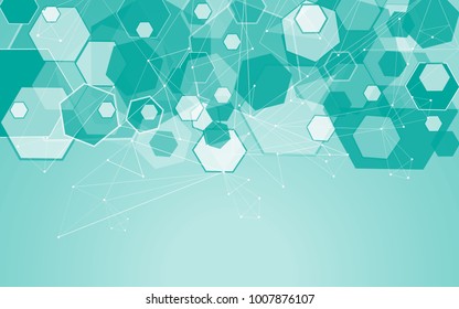 Abstract Background Molecules Hexagonal Structure Chemistry Stock ...