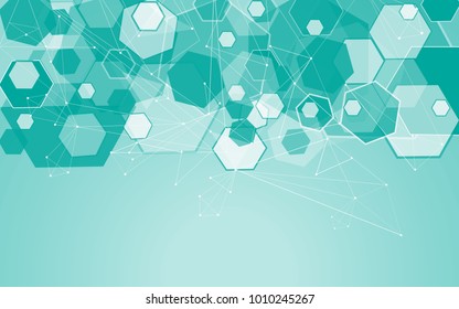 Abstract Background Molecules Hexagonal Structure Chemistry Stock ...