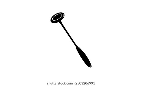  Medical Neurological Reflex Hammer Cutaneous and Superficial Responses Testing, black isolated silhouette