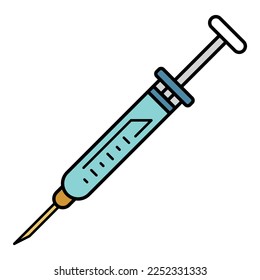 Medical new syringe icon. Outline medical new syringe vector icon color flat isolated on white