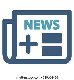 Medical Newspaper vector icon. Style is bicolor flat symbol, cyan and blue colors, rounded angles, white background.
