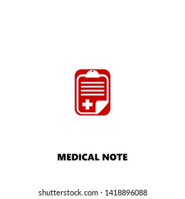 medical note icon. medical note vector design. sign design. red color