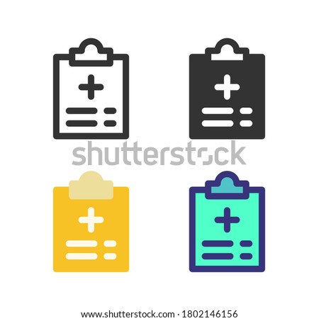 Medical note icons set design graphic with line, filled, and solid sytle. Vector for company or corporate business. Eps 10 illustration.