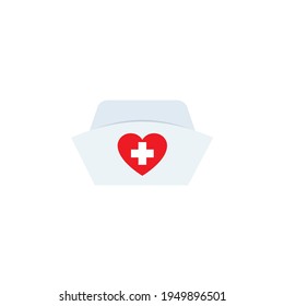 Icono de sombrero de enfermera médica. Imagen de cliente aislada en fondo blanco