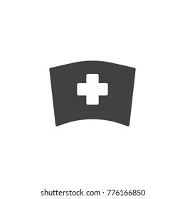 Medical nurse hat icon vector, filled flat sign, solid pictogram isolated on white. Symbol, logo illustration.