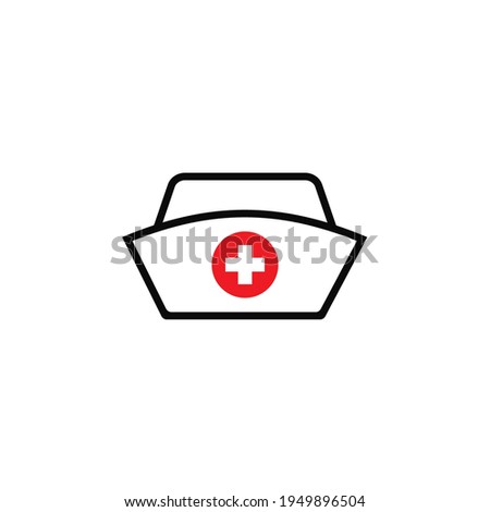 Medical nurse hat outline icon. Clipart image isolated on white background