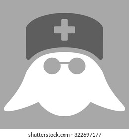 Medical Nurse Head vector icon. Style is bicolor flat symbol, dark gray and white colors, rounded angles, silver background.