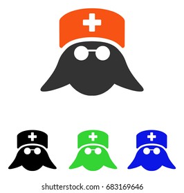 Medical Nurse Head vector pictograph. Illustration style is a flat iconic colored symbol with different color versions.