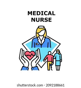 Medical nurse health team. Doctor hospital care. Medical professional clinic. Medic staff support vector concept color illustration