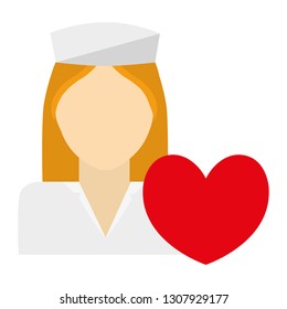 medical nurse with heart cardio