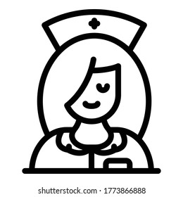Medical nurse icon. Outline medical nurse vector icon for web design isolated on white background