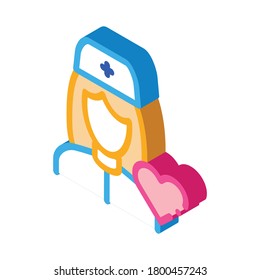 medical nurse icon vector. isometric medical nurse sign. color isolated symbol illustration