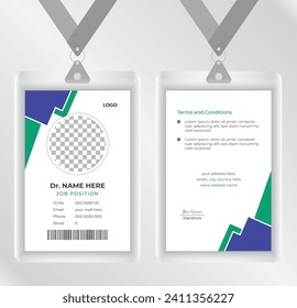 Medical Nurse Id Card Design. vector