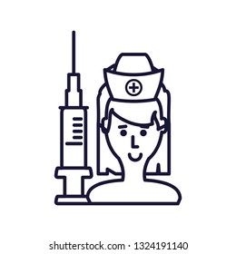medical nurse with injection avatar character