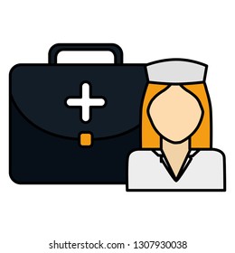 medical nurse with medical kit