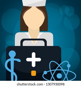 medical nurse with medical kit