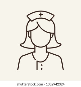 Medical nurse line icon. Doctor, assistance, physician. Medicine concept. Can be used for topics like hospital, occupation, clinic