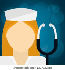 medical nurse with stethoscope