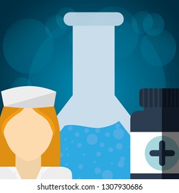 medical nurse with tube test