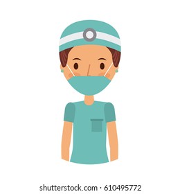 medical nurse woman over white background. colorful design. vector illustration