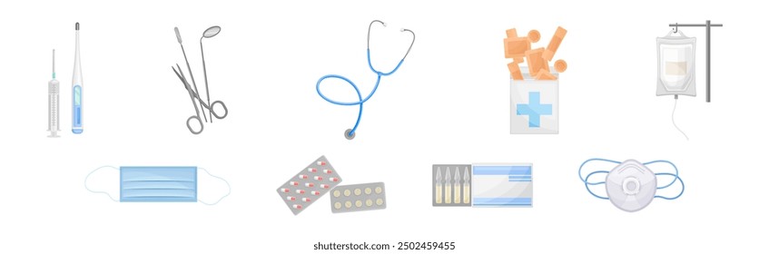 Medical Object and Different Hospital Item Vector Set