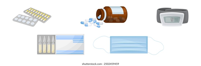 Medical Object and Different Hospital Item Vector Set