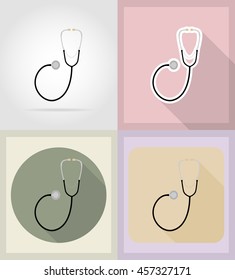 medical objects and equipment flat icons illustration isolated on background