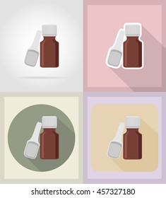 medical objects and equipment flat icons illustration isolated on background