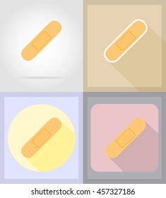 medical objects and equipment flat icons illustration isolated on background