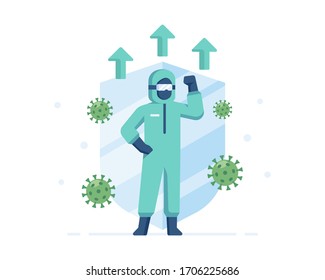 A Medical Officer Wears Personal Protective Equipment To Protect Himself From Coronavirus Transmission