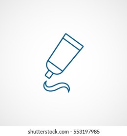 Medical Ointment Blue Line Icon On White Background