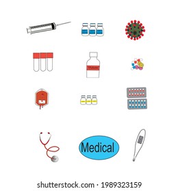 medical on white background, vector.