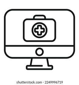 Medical online consult icon outline vector. Patient health. Clinic medicine