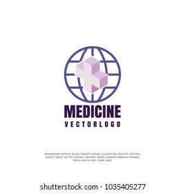 medical online logo. Help in the network. vector illustration of a medical cross