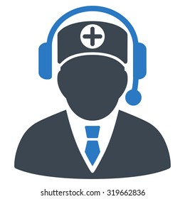 Medical Operator vector icon. Style is bicolor flat symbol, smooth blue colors, rounded angles, white background.