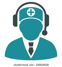 Medical Operator vector icon. Style is bicolor flat symbol, soft blue colors, rounded angles, white background.