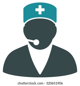 Medical Operator vector icon. Style is bicolor flat symbol, soft blue colors, rounded angles, white background.