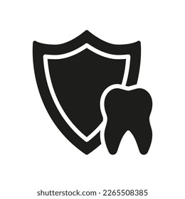 Medical Oral Care. Dental Insurance Glyph Pictogram. Teeth Protection and Hygiene Silhouette Icon. Tooth Defense. Dental Treatment Solid Sign. Dentistry Symbol. Isolated Vector Illustration.