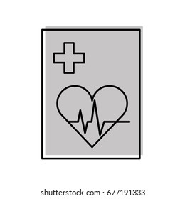 medical order with cardiology test document icon