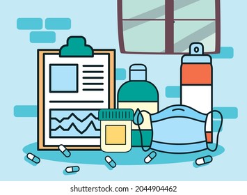 medical order and medicine icons