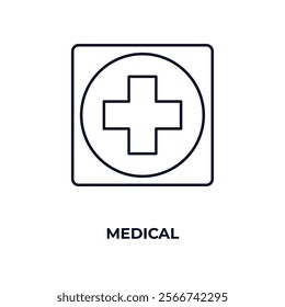 medical outline icon. Linear vector from health and medical concept. Thin line medical icon isolated on white background