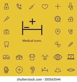 Medical outline, thin, flat, digital icon set for web and mobile