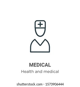 Medical outline vector icon. Thin line black medical icon, flat vector simple element illustration from editable health and medical concept isolated on white background